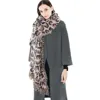 Leopard Pattern Winter Women Soft Cashmere Wool Scarf With Fringe Large Pashminas Shawl and Wrap Warm Stole Blanket