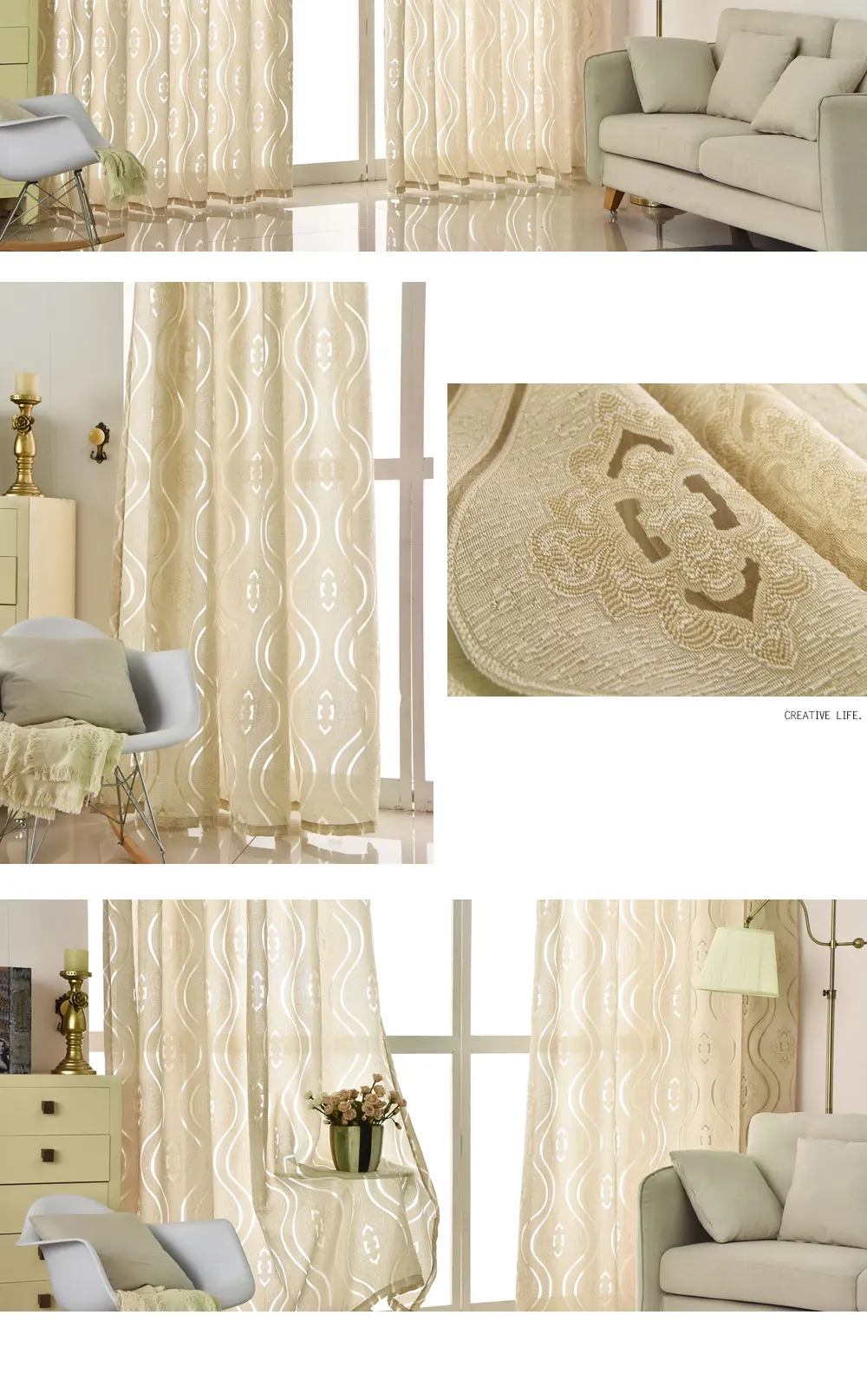 Napearl China Home Decor Wholesale Curtain Fabric Roll Sheer Curtains