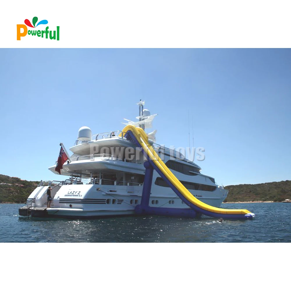 Inflatable pontoon  boat slide  inflatable  floating yacht  water slide