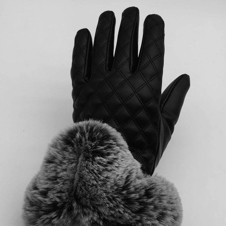 
2017 Lady Daily Life Winter Comfortable Leather Pu Coated Gloves 