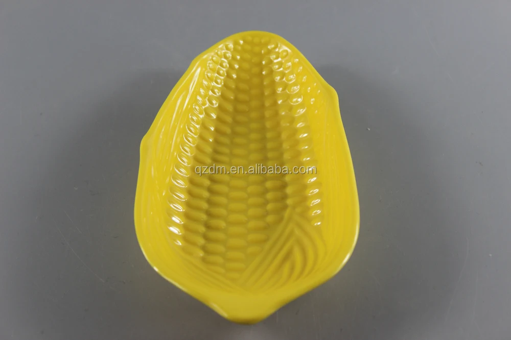 Solid Melamine Corn Plate Yellow