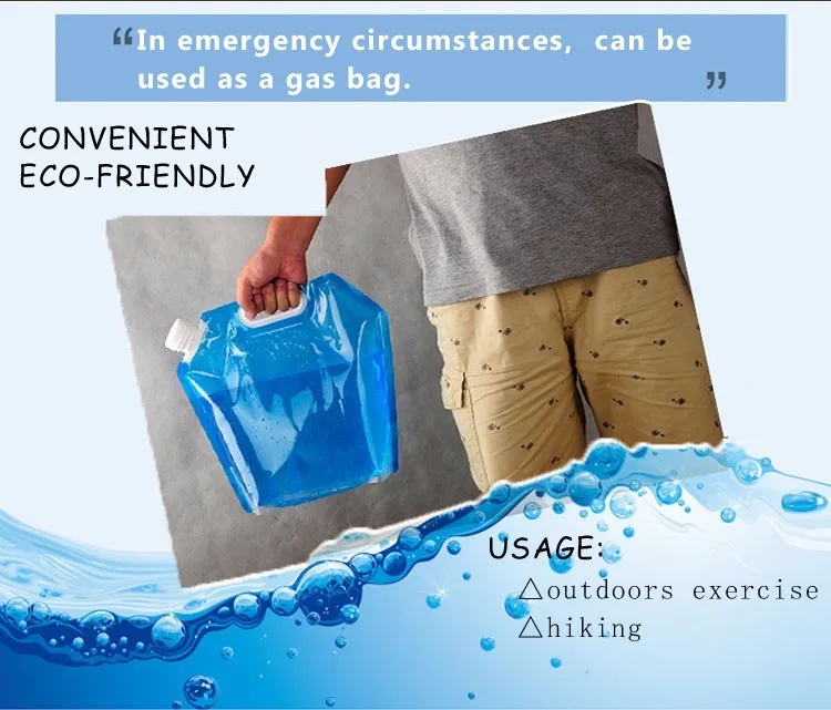 China best price eco friendly feature 5L/10L can foldable plastic water bottle