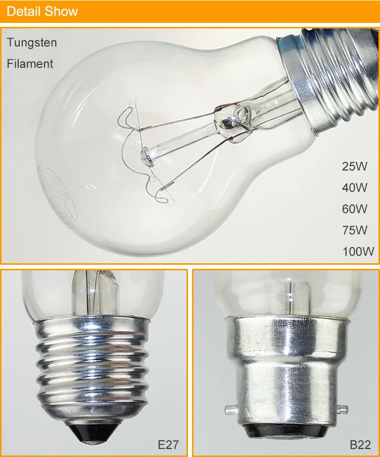 Ps55 Ps60 Ps70 Incandescent Lamp 40w/60w/75w/100w Light Bulb,Inca55