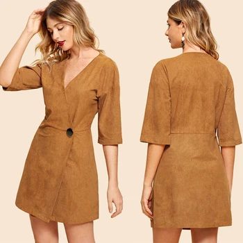 suede wrap dress