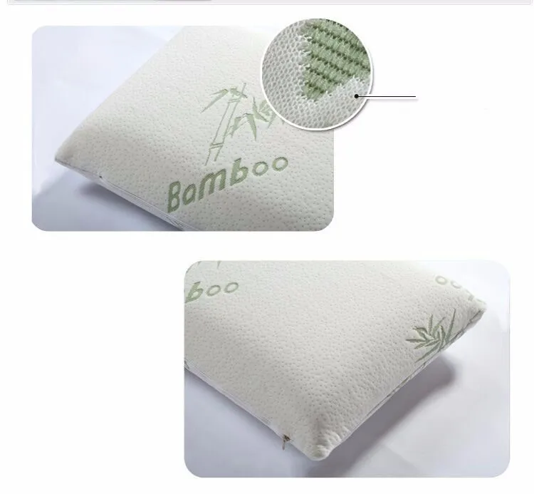 Oem Bamboo Shredded Memory Foam Neck Pillow Bamboo Fiber Cover Shredded