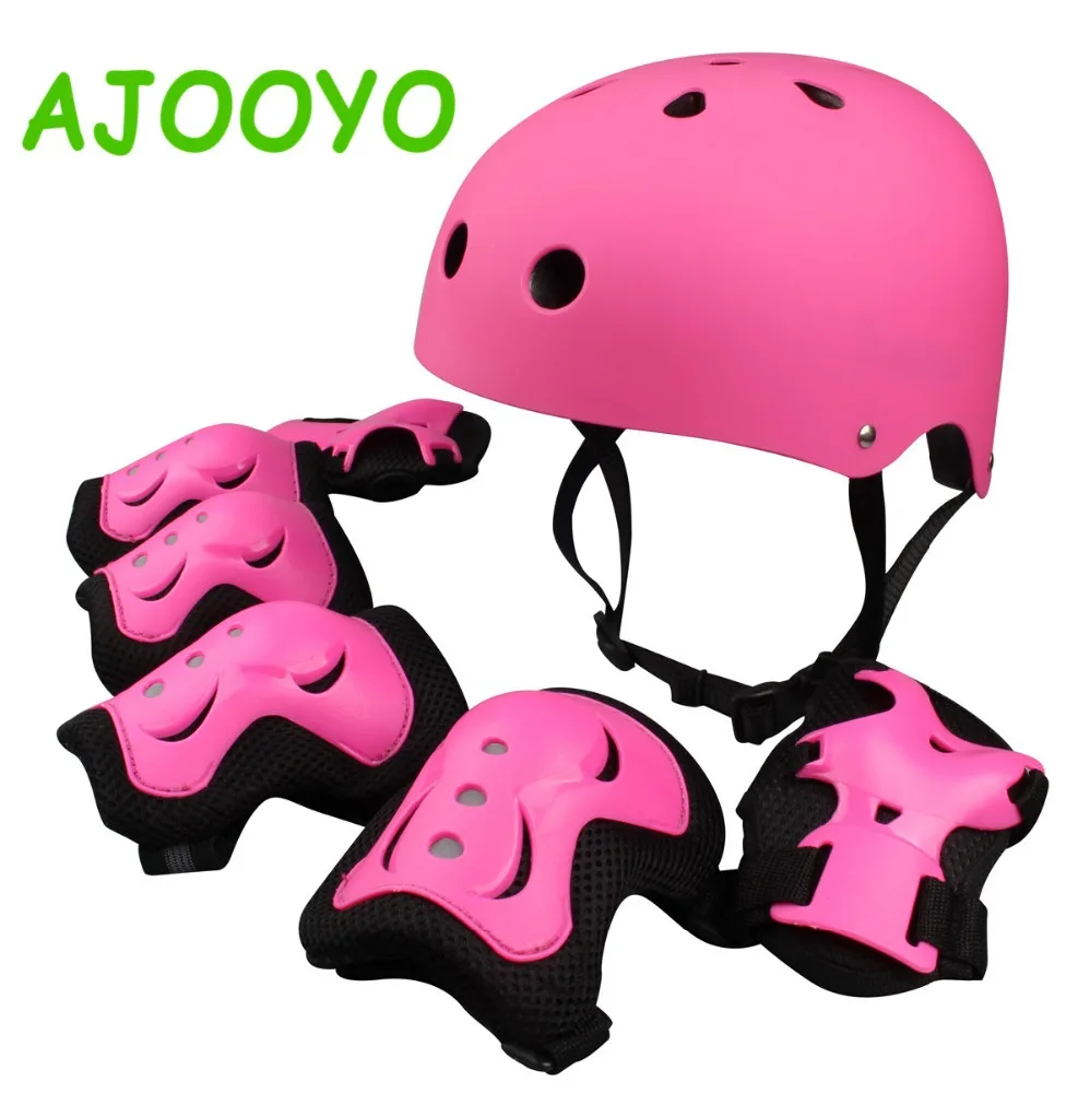 Combo Set Helmet And Knee Children Skateboard Roller Skating Cycling