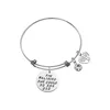 Btysun 316L stainless steel engraved inspirational charm women bangle bracelet provide custom