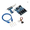 PCI-E 1X Expansion Kit 1 to 4 Slots Switch Multiplier Hub Riser Card Adapter with USB 3.0 Cable Pcie Mining Modules
