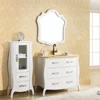Marble Countertop Freestanding Make Up Bathroom Vanity with Side Cabinet