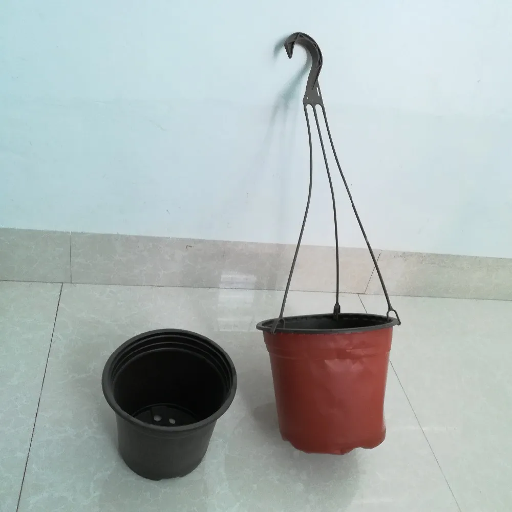 Strong Plastic Flower Pot Hanging Pots Flowers Hook Garden Flower Pot