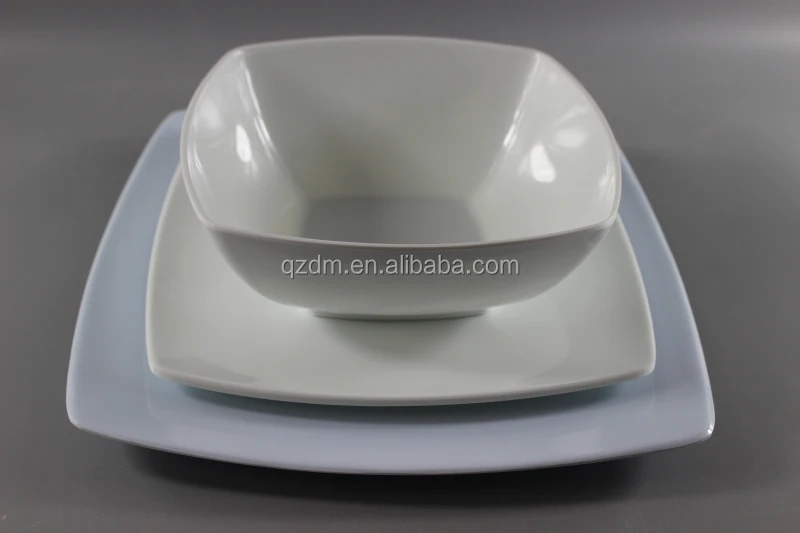 16 pcs melamine square ware dinner ware solid color