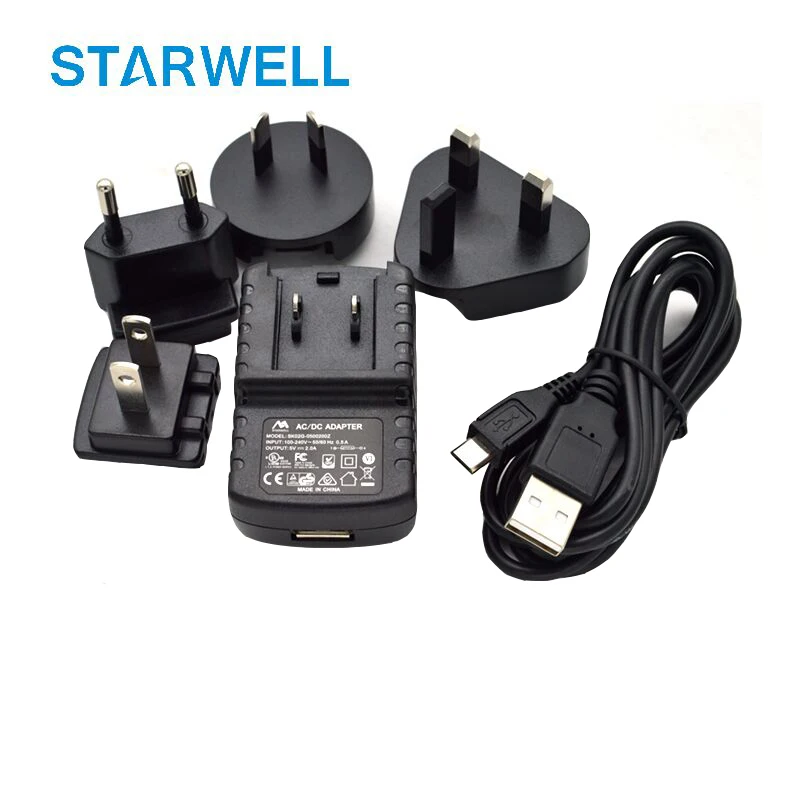 Universal Adapter 5v 2a Interchangeable Plugs Uk Us Au Uk Power Adapter ...