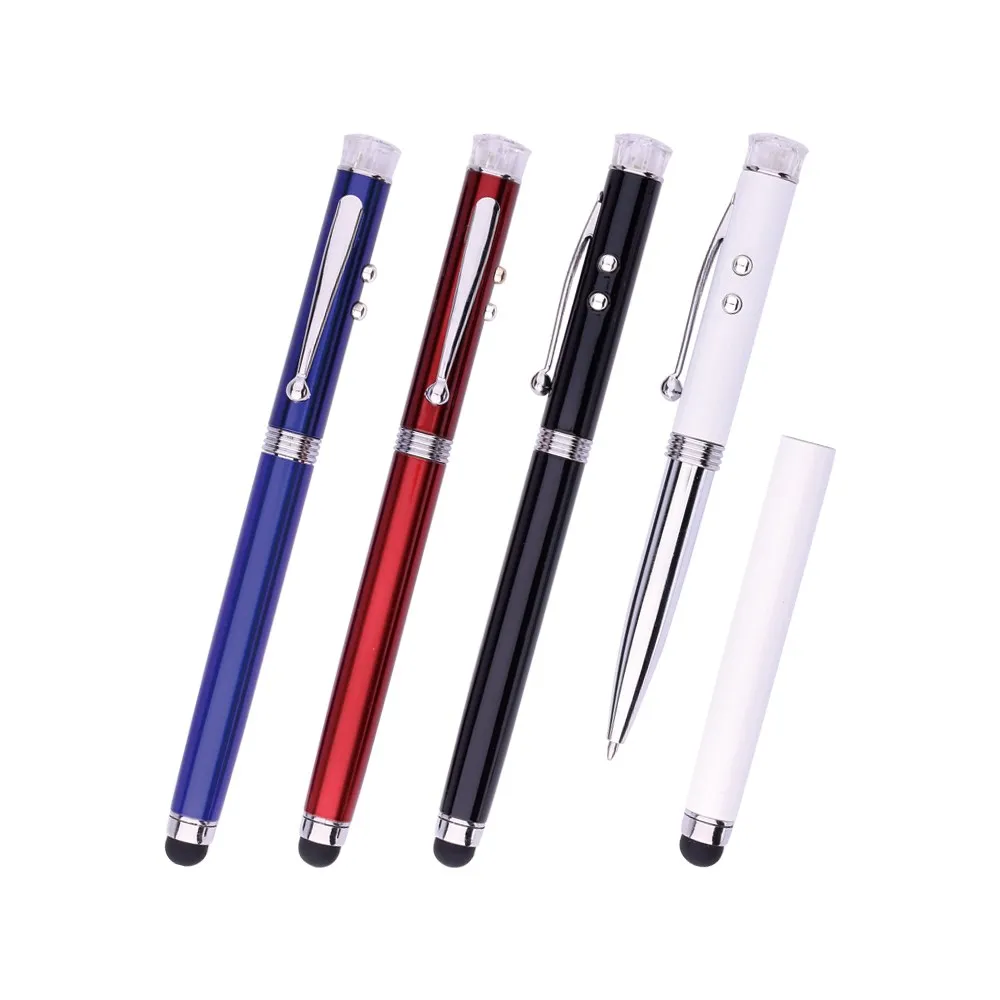 Marketing business-offic tool gift pen exquisite new design model function-pen with led light laser stylus metal pens