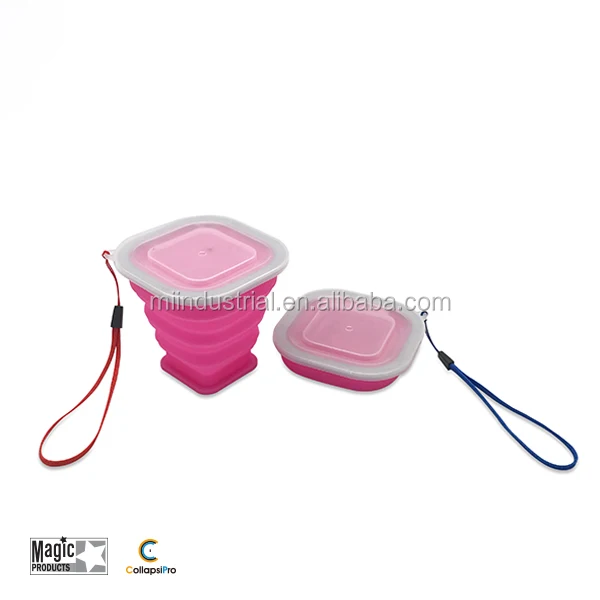 Silicone Foldable Travel Square drinking cup small size