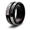 Black plated stainless steel adjustable functional ring for men