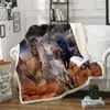 100% polyester faux fur angel print customized photo polyester sherpa Double-Layer double bed sheet set blanket