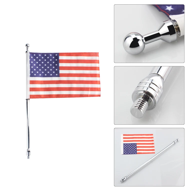 Aluminium Car Multifunctional Antenna Flagpole With Usa American Flag