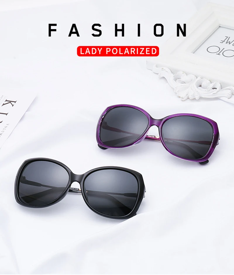 Fashionable Diamond Polarized Oversized Custom Logo Women Sunglasses