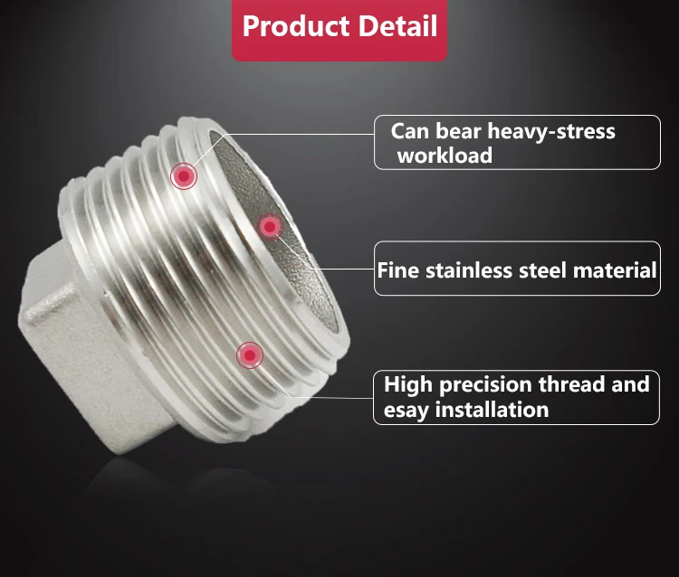 Bsp Thread Male Hydraulic Plug 1 Inch Stainless Steel Pipe Fittings Din