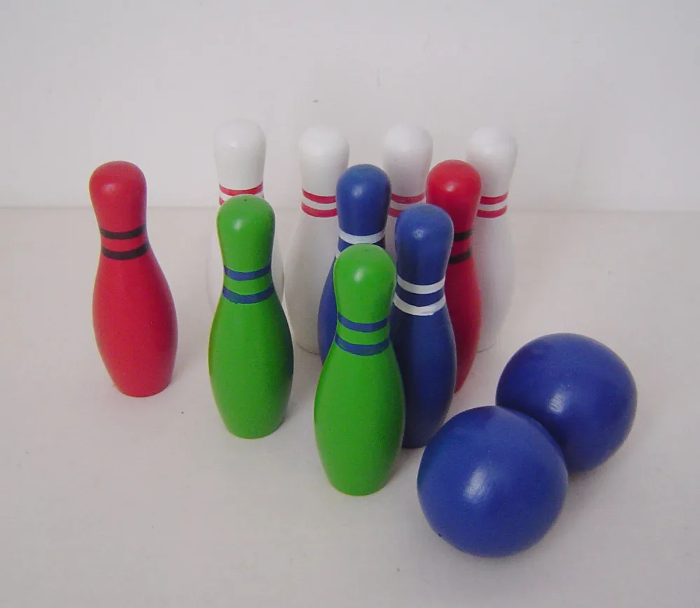 wooden skittles set