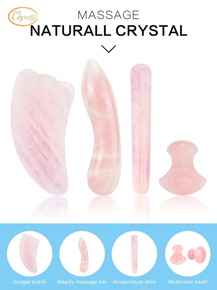 Wholesale factory directly sell Massage Anti-Aging Facial Tool natural rose quartz Crystal jade Roller for face and body