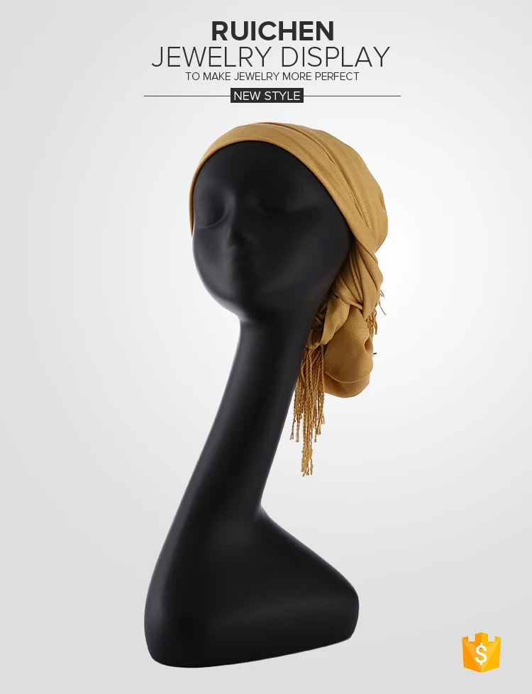 Uk Warehouse Black Mannequin Head For Wigs Hat Display Stand Long Neck