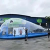 Newest inflatable transparent cover dome with inside pool together to work