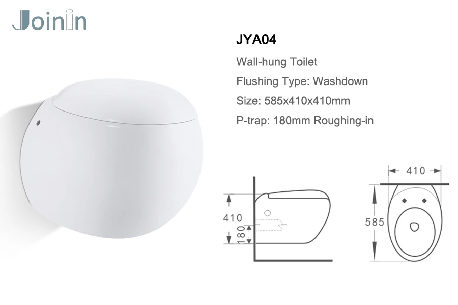JOININ India new model Sanitary Ware Water Closet Ceramic round wall hung toilet cistern JYA04