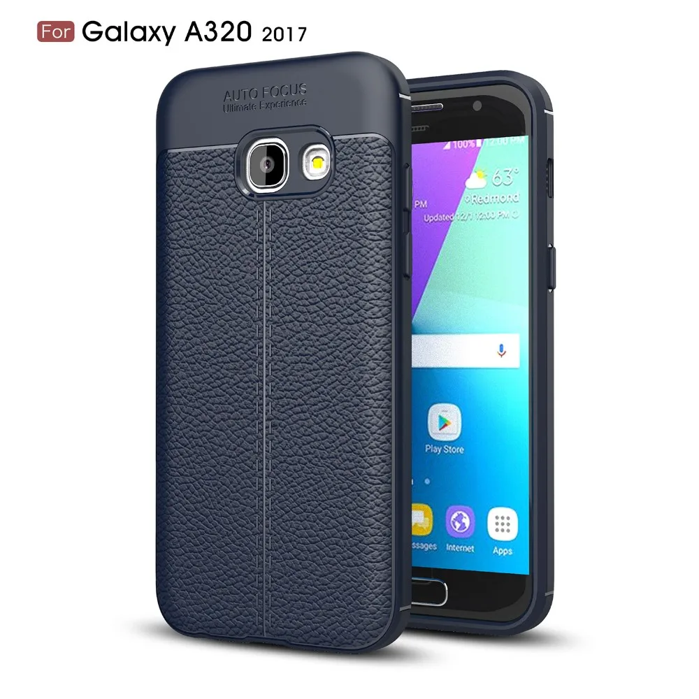 2017 New Design Carbon Fiber Lichee Pattern For Samsung Galaxy A3 2017 Soft TPU Case For Samsung Galaxy A3 2017