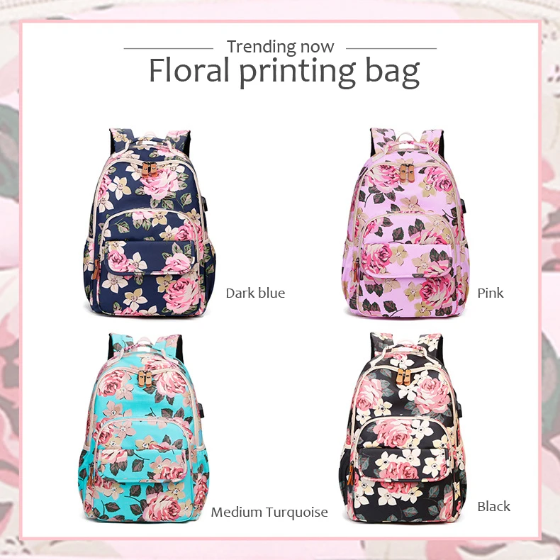 floral bookbag