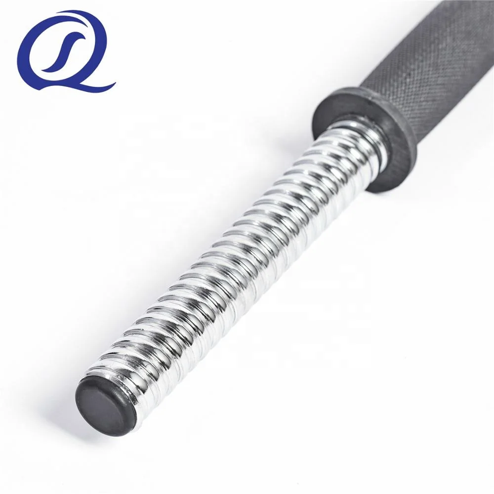 Chromed Steel Hollow Threaded Dumbbell Bar With Two Plastic Spinlock