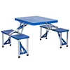 Hot-sale Low Price Garden ABS 4 Seats Plastic BBQ camping Folding Table Aluminum Plastic Suitcase Picnic Dining Table