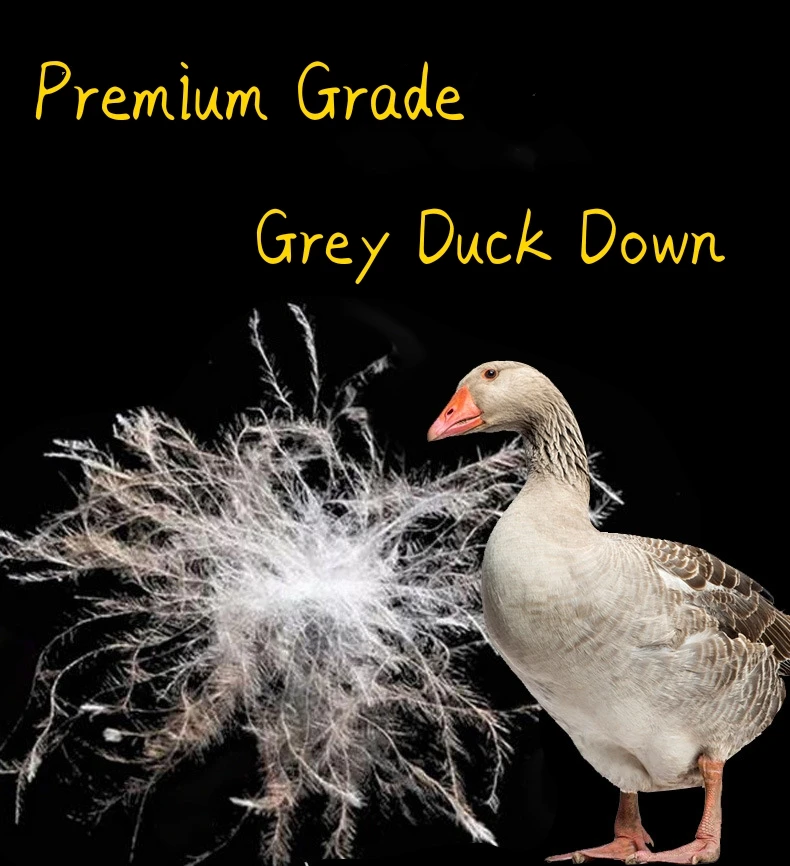 natural high quality bulk washed 80% grey duck down feather - bu