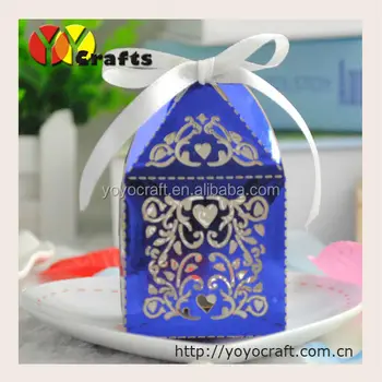 Laser Cut Metallic Paper Royal Blue Wedding Favour Bo Laser Cut Metallic Paper Royal Blue Wedding Favour Bo