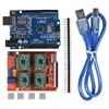 CNC Shield Expansion control board kit V3.0+4pcs A4988/DRV8825 Stepper Motor Driver Heatsink with UNO R3 Board
