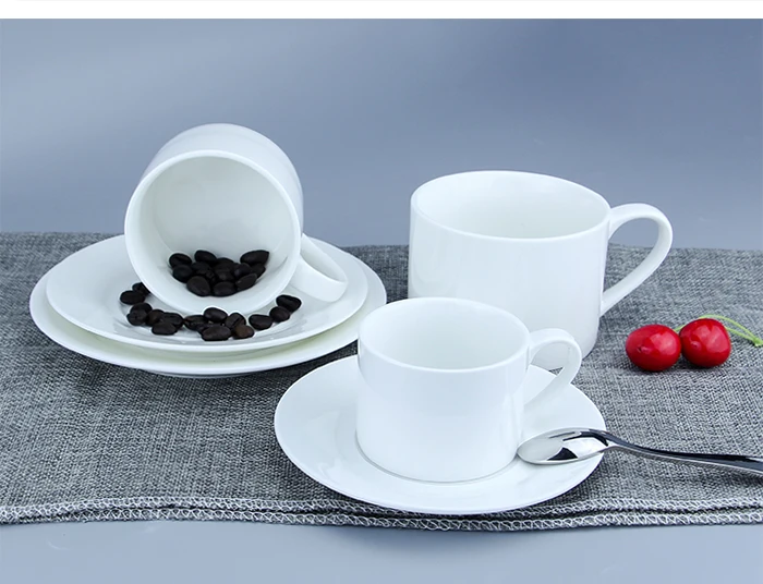 Drinkware White 150ml Ceramic Coffee Tea Cup Set
