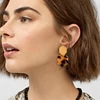 Artilady Leopard print Geometric polygon Alloy punk statement Dangle acrylic resin tortoiseshell stud earrings for women teens
