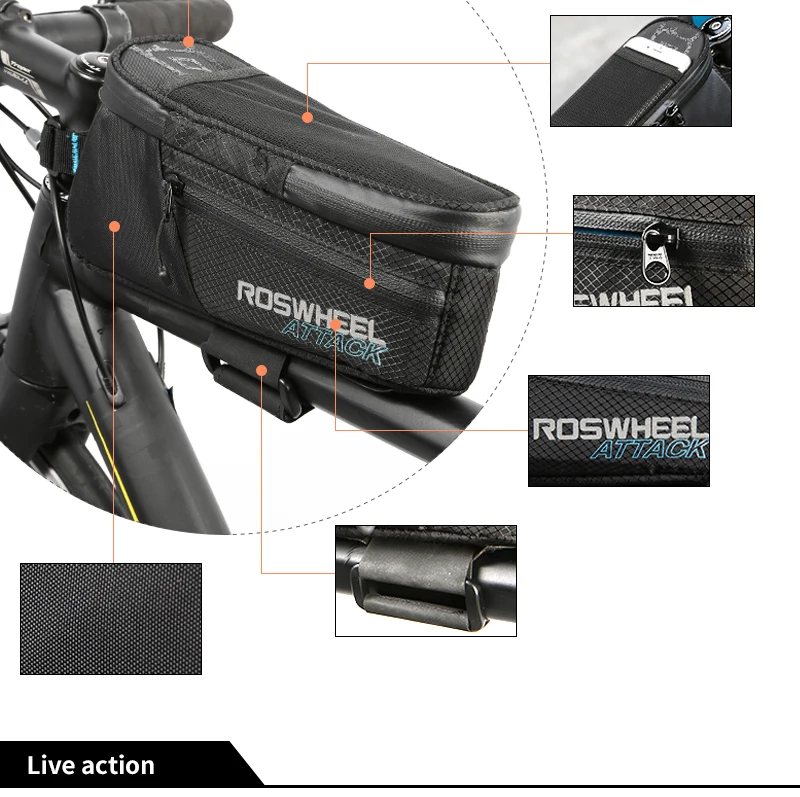 Roswheel Attack Series 1.5 Litre 240g Nylon Bicycle Bike Top Tube Bag Buy Top Tube Bag,Bike