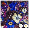 Custom Digital Printed Velvet With Round Flower And Sequence Design