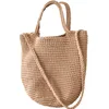 handmade crochet shopping tote handbag cotton rope knitted braid tassel net beach shoulder bag