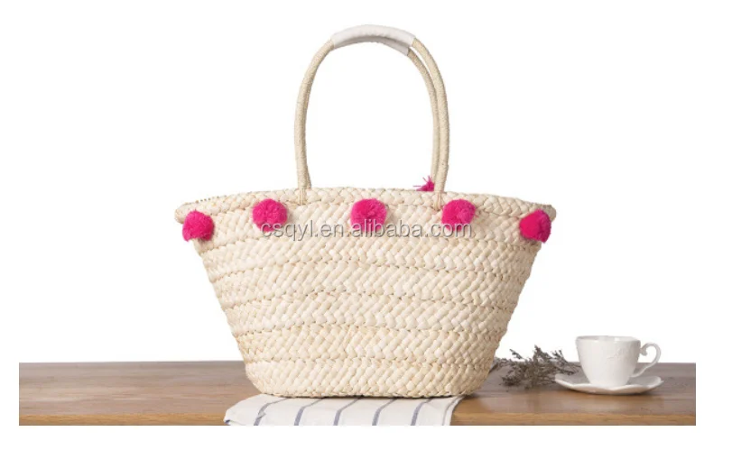 pink raffia bag