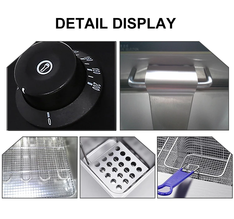 CE Approved High Quality Stainless Steel Industrial Deep Fryer 2*6 L Commercial Potato Chips Gas Fryer Machine