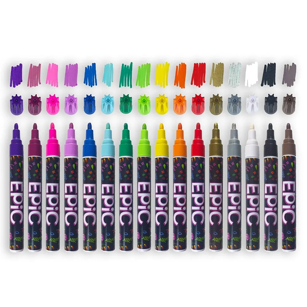 Alcohol Art Acrylic Paint Marker Set Pens Dry Erase Liquid Chalk