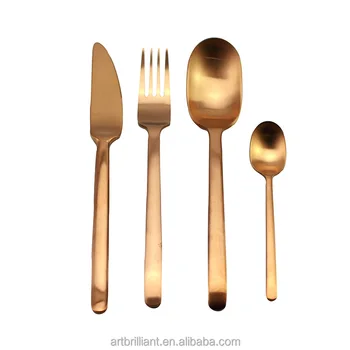 High Grade Flatware Set Matte Rose Gold Black Cutlery Stainless High Grade Flatware Set Matte Rose Gold