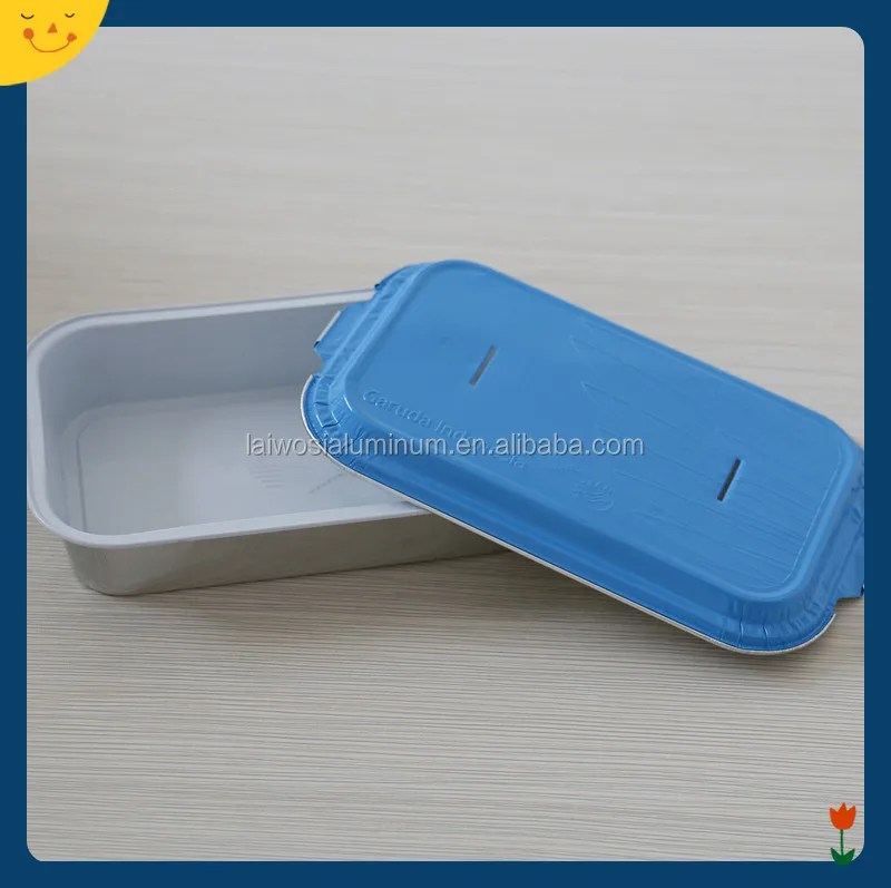 aluminum foil airline food packing container with colorful lids