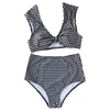 Wholesale Know Tie Front Bathing Suits Sexy Lady Bikini Plus Size Swimsuit High Waist