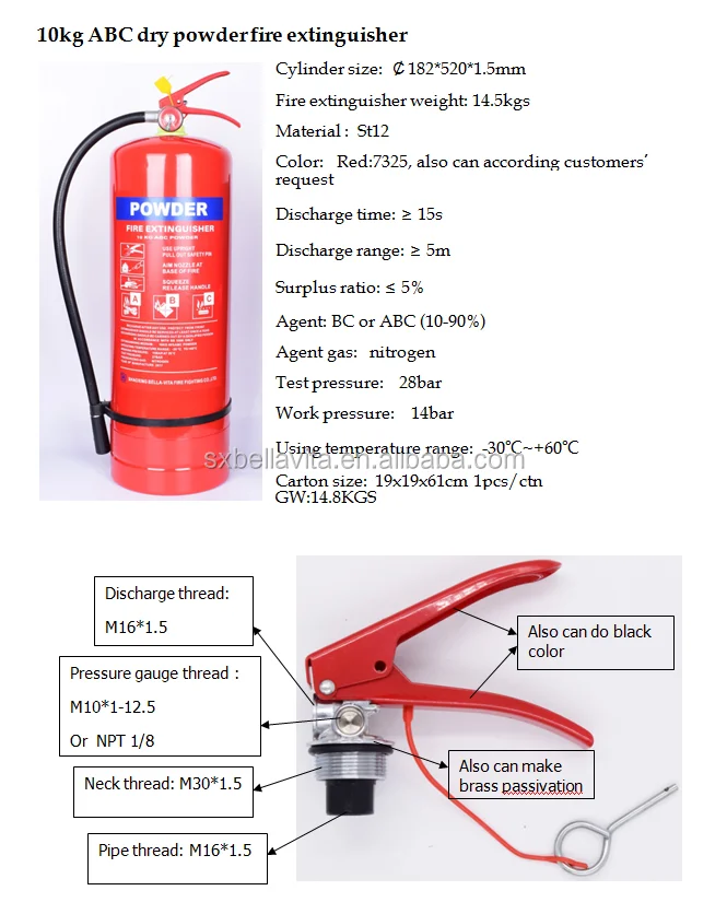 Abc40% Dry Chemical Powder Fire Extinguisher - Buy 9kg 10kg 12kg Abc ...