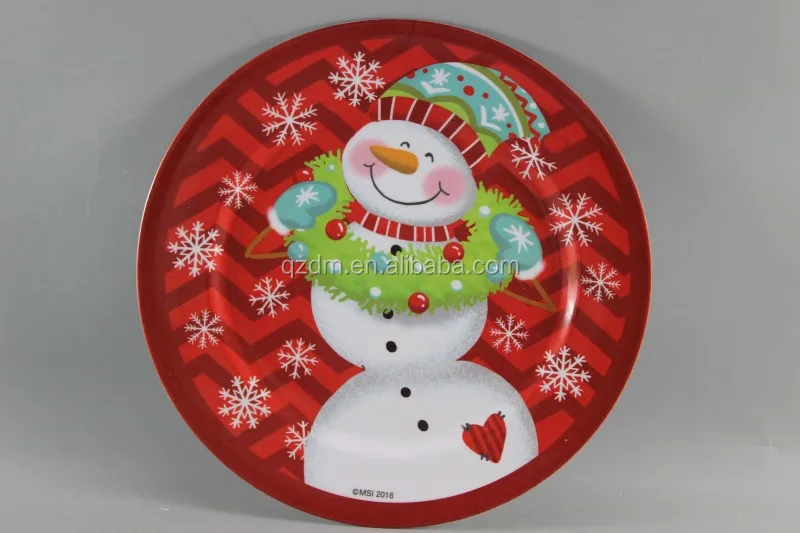 Cheap 10" Melamine Christmas Plate, X'mas Dishes