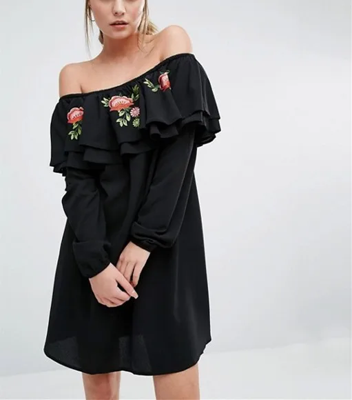 mexican embroidered dress off shoulder