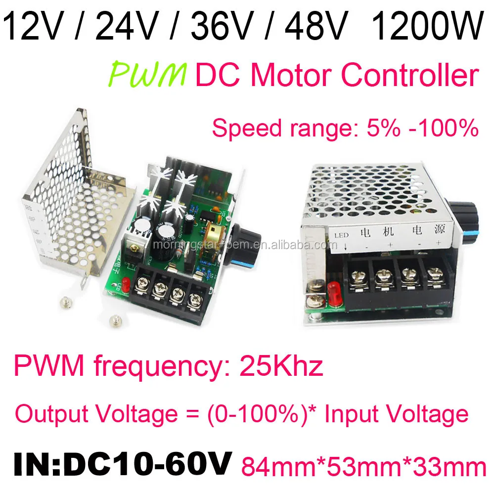Dc 12v60v Motor Speed Controller 20a Pwm Regulator Pulse Width